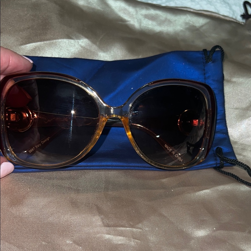 Stylish Brown Bling Sunglasses